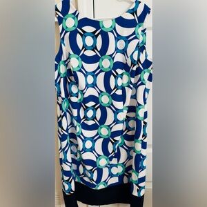 Kim Rogers Multicolored Sleeveless Woman’s 16W Polyester & Spandex Blend‎ Dress